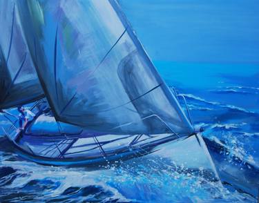 Print of Expressionism Sailboat Paintings by Ingrid Kleins-Daniels