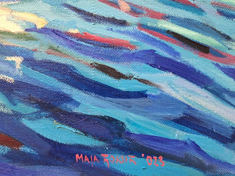 Original Impressionism Seascape Painting by Maja ĐOkić Mihajlović