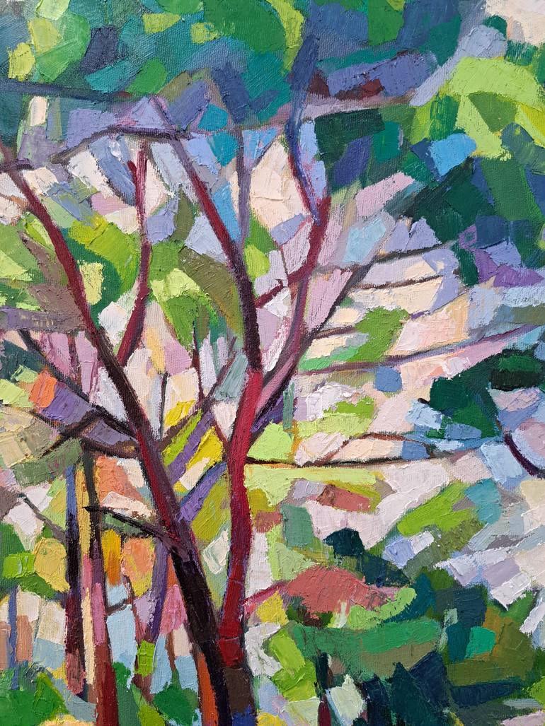 Original Cubism Landscape Painting by Maja ĐOkić Mihajlović
