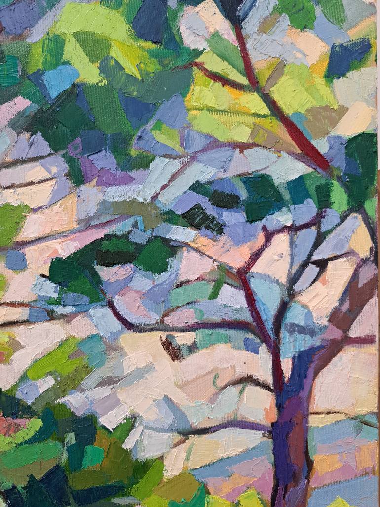 Original Cubism Landscape Painting by Maja ĐOkić Mihajlović