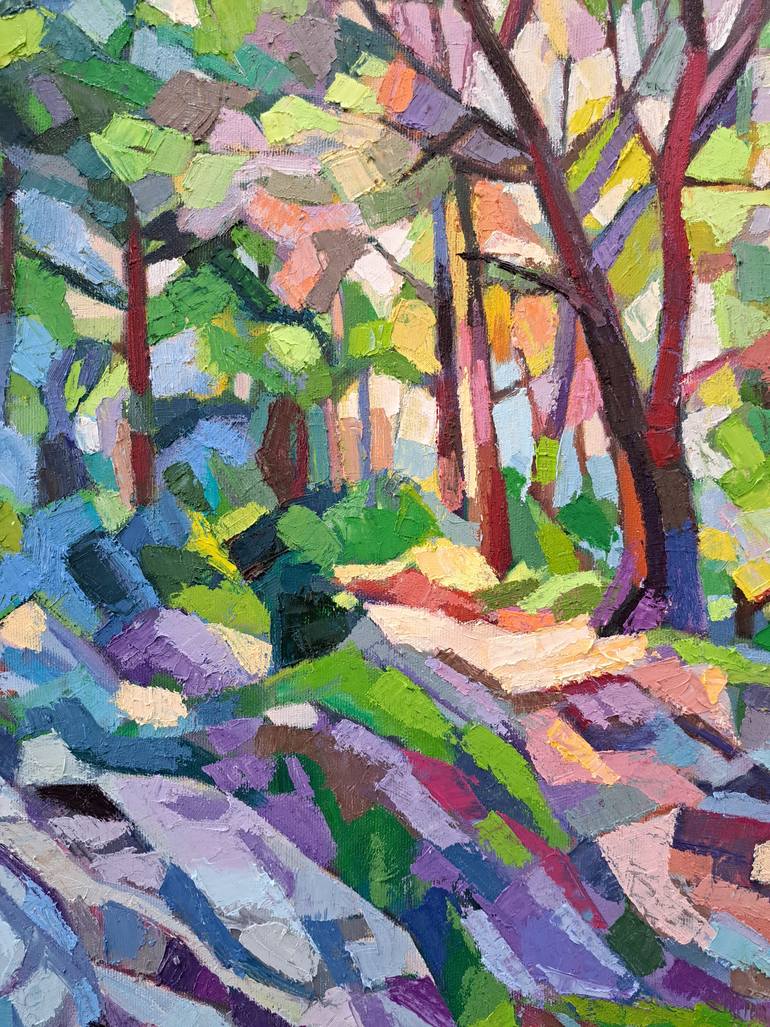 Original Cubism Landscape Painting by Maja ĐOkić Mihajlović