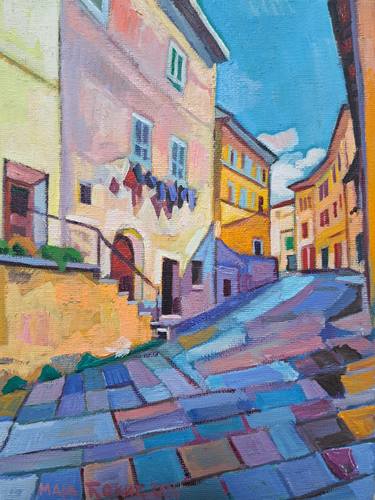 Original Fauvism Architecture Paintings by Maja Đokić Mihajlović