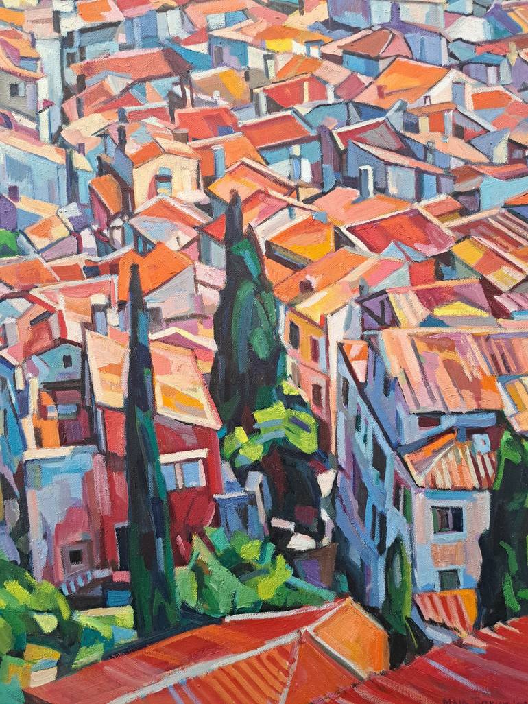 Original Figurative Cities Painting by Maja Đokić Mihajlović