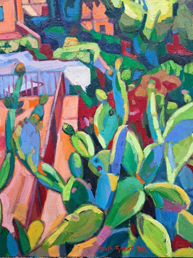 Original Fauvism Cities Painting by Maja Đokić Mihajlović