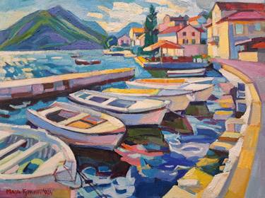 Original Figurative Boat Paintings by Maja Đokić Mihajlović