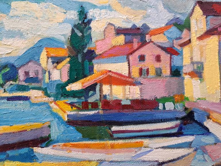 Original Figurative Boat Painting by Maja ĐOkić Mihajlović