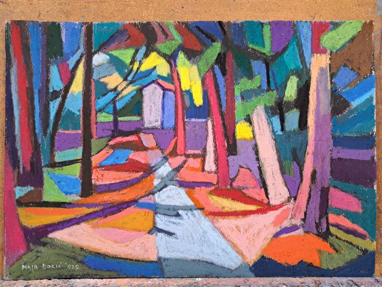 Original Figurative Landscape Drawing by Maja ĐOkić Mihajlović