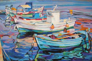Print of Abstract Expressionism Boat Paintings by Maja Đokić Mihajlović