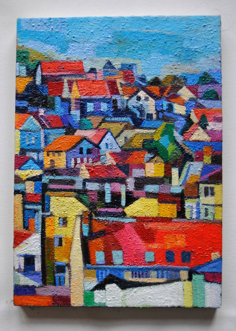 Original Figurative Cities Painting by Maja Đokić Mihajlović