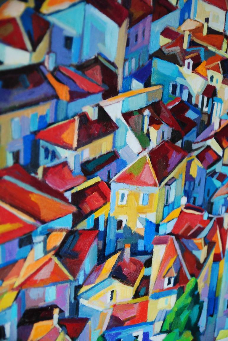 Original Figurative Cities Painting by Maja Đokić Mihajlović