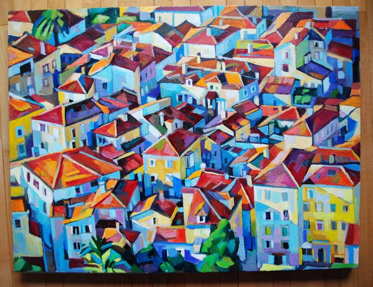 Original Figurative Cities Painting by Maja ĐOkić Mihajlović