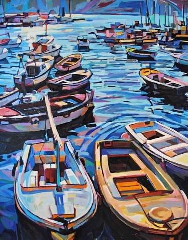 Original Boat Paintings by Maja Đokić Mihajlović