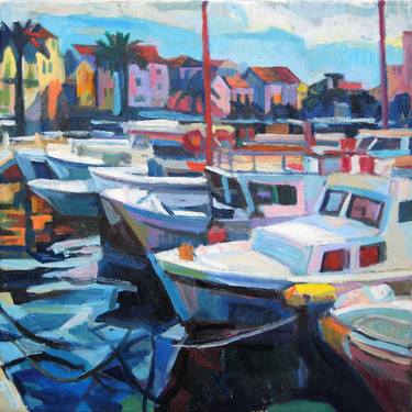 Original Figurative Boat Paintings by Maja Đokić Mihajlović