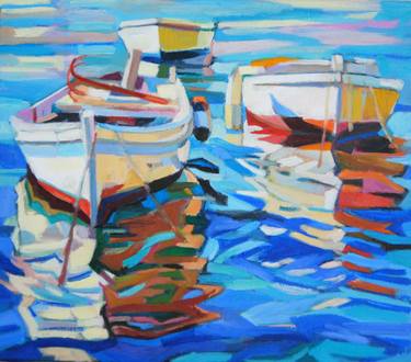 Print of Boat Paintings by Maja Đokić Mihajlović