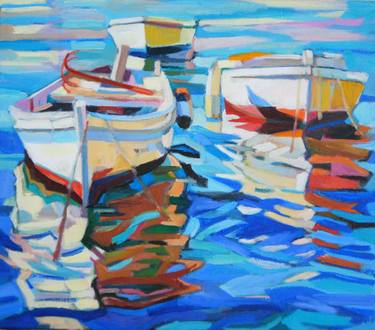 Print of Figurative Boat Paintings by Maja Đokić Mihajlović