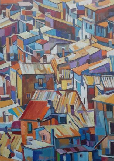 Original Cubism Architecture Paintings by Maja Đokić Mihajlović