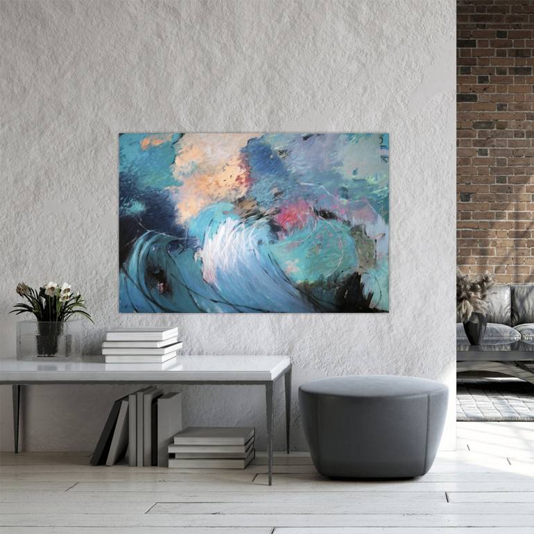 Original Abstract Expressionism Seascape Painting by Uwe Fehrmann
