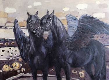 Print of Horse Paintings by Vladislava Polishchuk