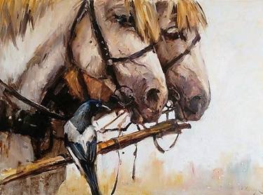 Original Horse Painting by Vladislava Polishchuk