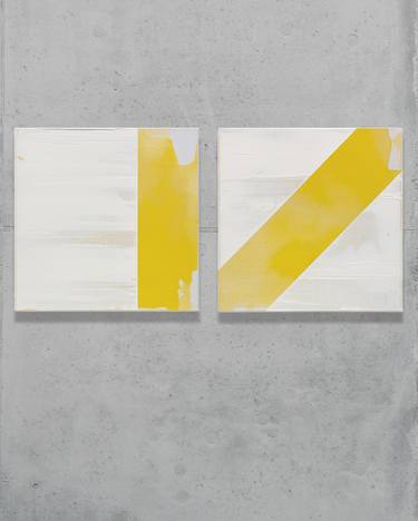 Saatchi Art Artist Stefan Hänni; Painting, “SH_2177 | Yellow fragment, each 30 x 30 cm” #art