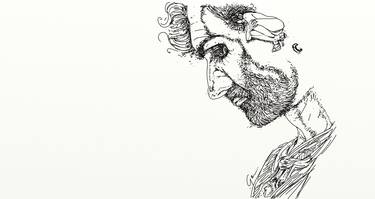 Original Abstract Expressionism Men Drawings by Silvia Gaudenzi