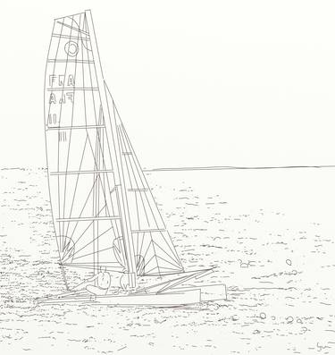 Print of Sailboat Drawings by Silvia Gaudenzi