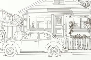 Print of Car Drawings by Silvia Gaudenzi