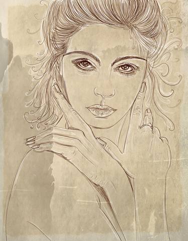 Print of Portrait Drawings by Silvia Gaudenzi