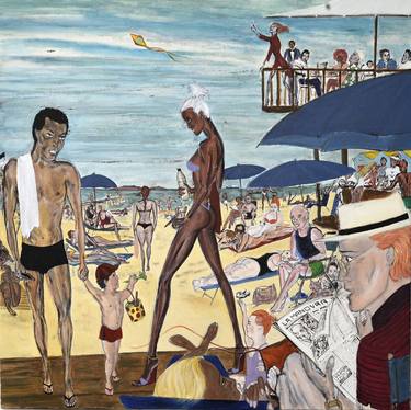 Original Figurative Beach Paintings by Marco Di Francisca