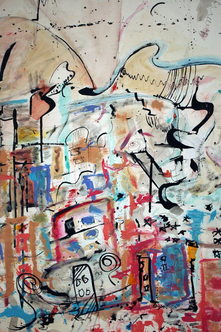 Original Abstract Expressionism Abstract Painting by Flavio Man