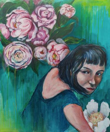 Original Figurative Floral Paintings by Janet Stocker
