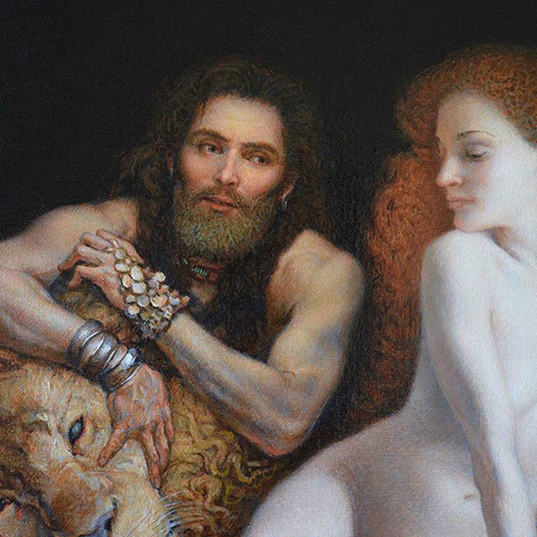 Original Figurative Nude Painting by Serhii Spodieniuk