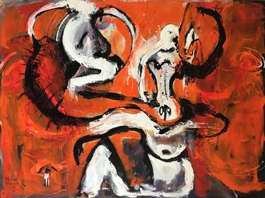Original Abstract Expressionism Men Paintings by Michael Duncan
