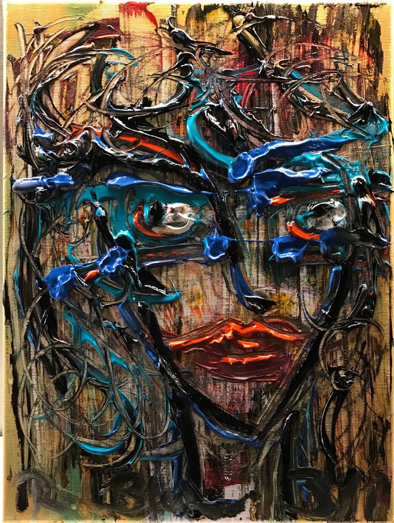 Original Conceptual People Painting by Rok Blenkuš