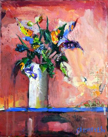 Print of Expressionism Floral Paintings by Giorgos Achilleos