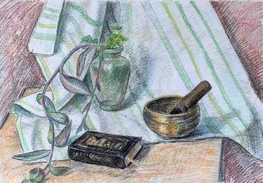 Print of Realism Still Life Drawings by David Gharibashvili