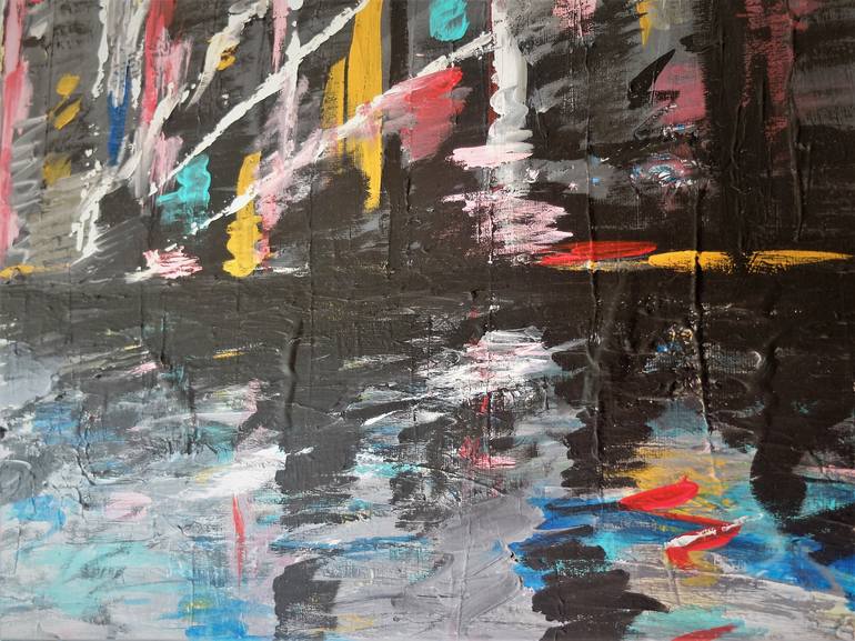 Original Abstract Cities Painting by Paul Ferguson