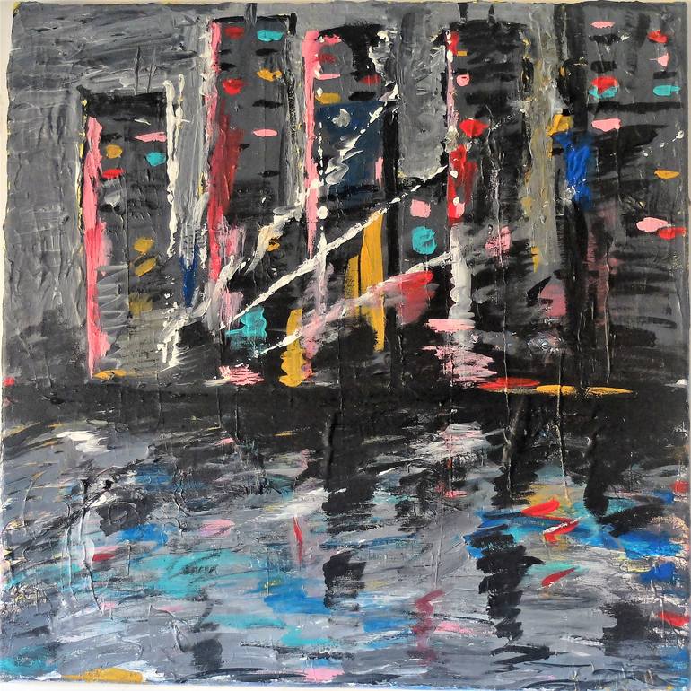 Original Abstract Cities Painting by Paul Ferguson
