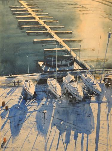 Print of Boat Paintings by Sergiy Lysyy
