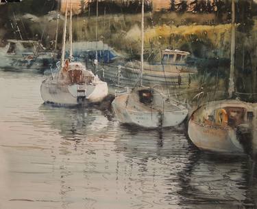 Print of Realism Boat Paintings by Sergiy Lysyy