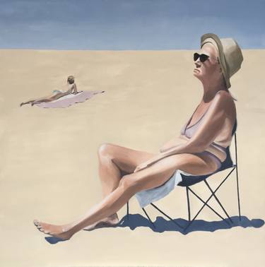 Original Figurative Beach Paintings by Michele Riche