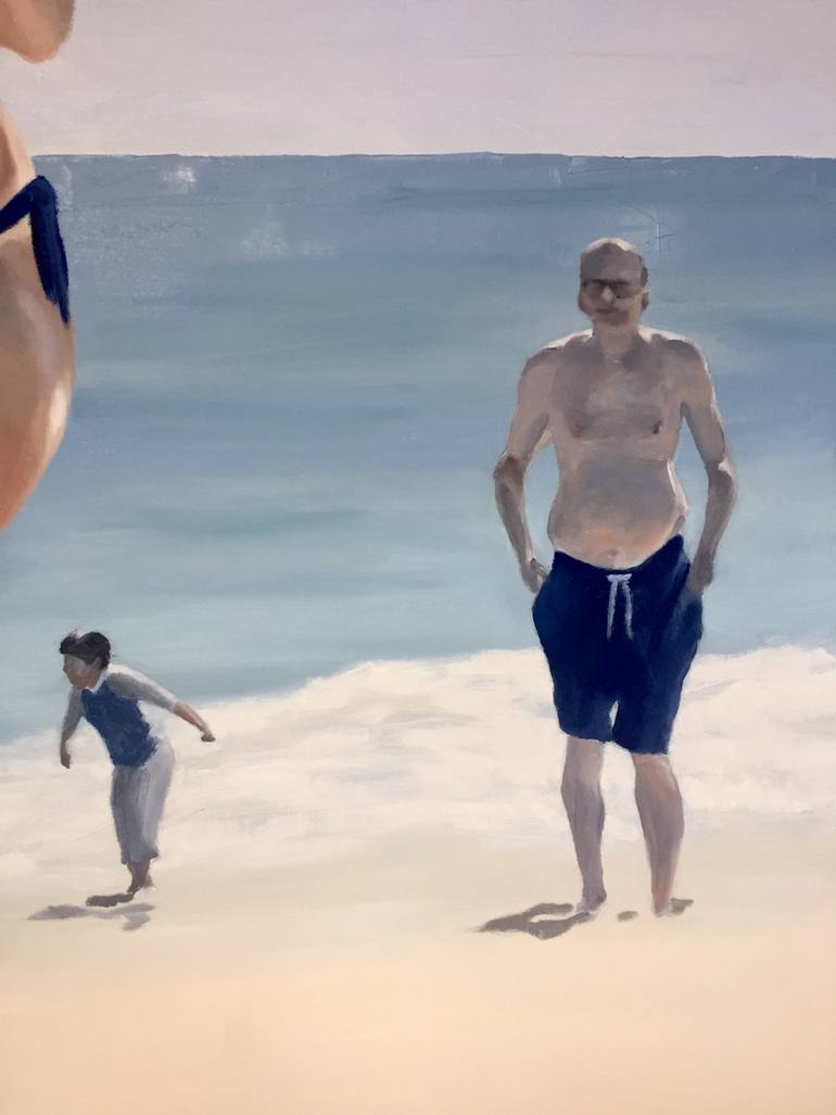 Original Figurative Beach Painting by Michele Riche