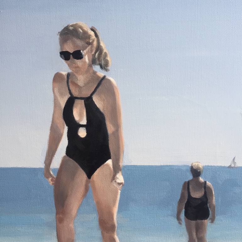 Original Figurative Beach Painting by Michele Riche