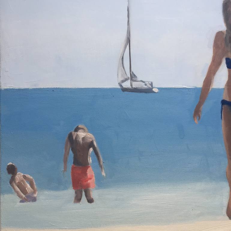 Original Figurative Beach Painting by Michele Riche
