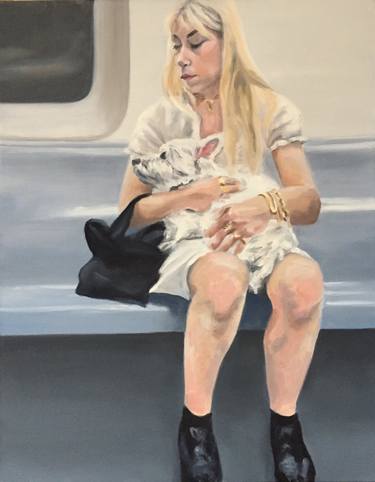 Woman With Dog, E Train, West Village thumb
