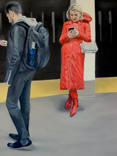 Woman In Red, Canal Street Station thumb