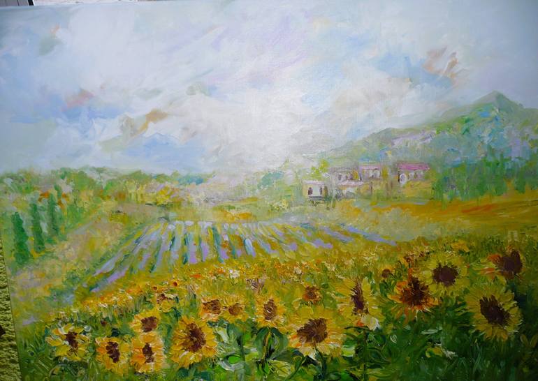 Tuscan Sunflowers 2024 Painting By Lesley Blackburn Saatchi Art   10452491 NAHWPJNT 7 