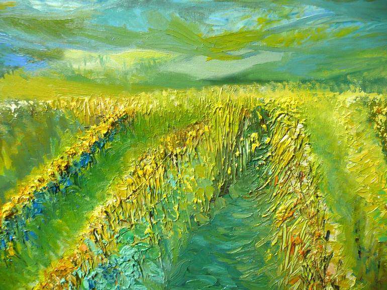 Original Post-impressionism Landscape Painting by Lesley Blackburn