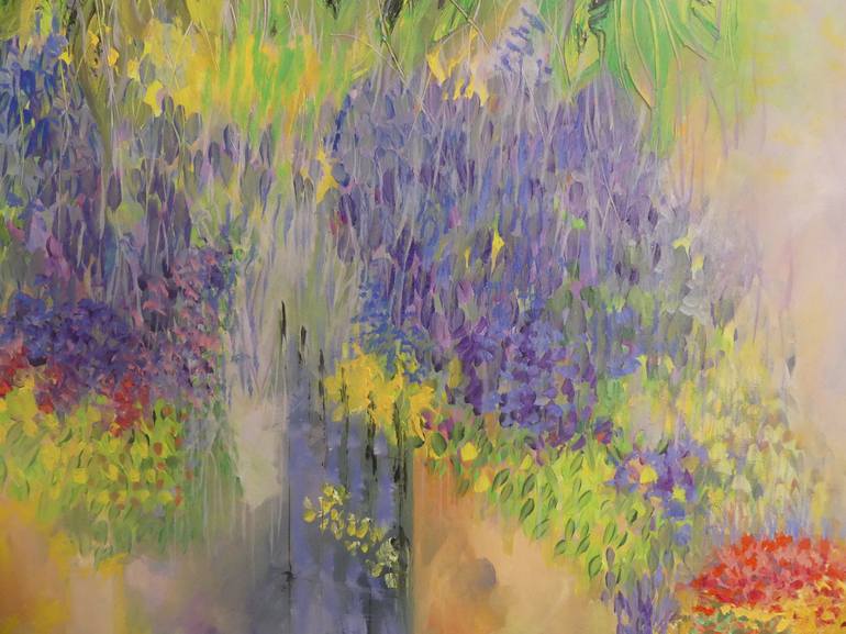 Original impressionism contemporary  Floral Painting by Lesley Blackburn