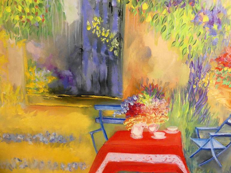 Original impressionism contemporary  Floral Painting by Lesley Blackburn